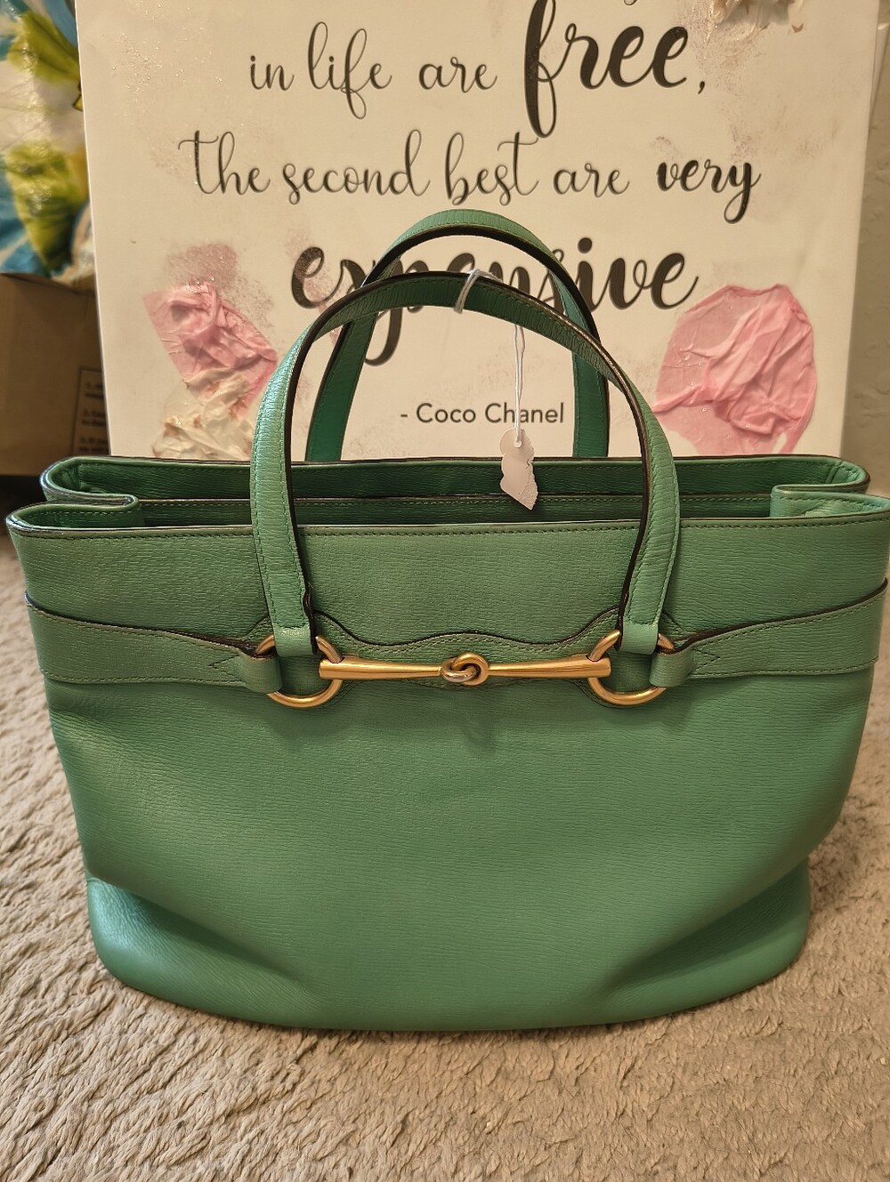 For Trade Gucci Green Horsebit Swing Bag